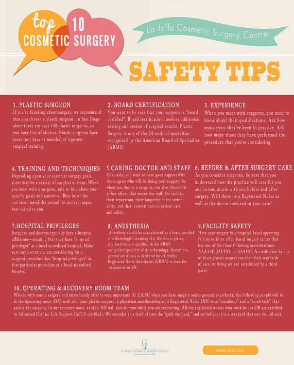 Safety Tips Top Ten Cosmetic Surgery Safety Tips La Jolla Cosmetic