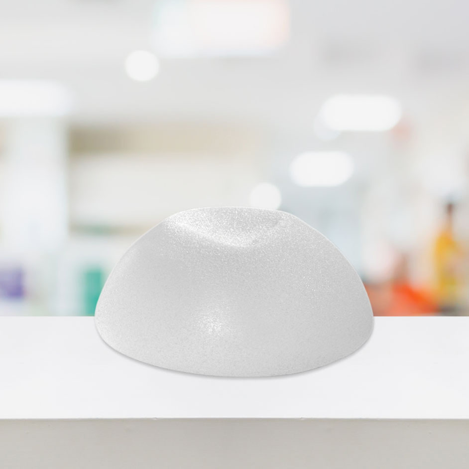 A close up of a textured breast implant. Textured implants are associated with BIA-ALCL