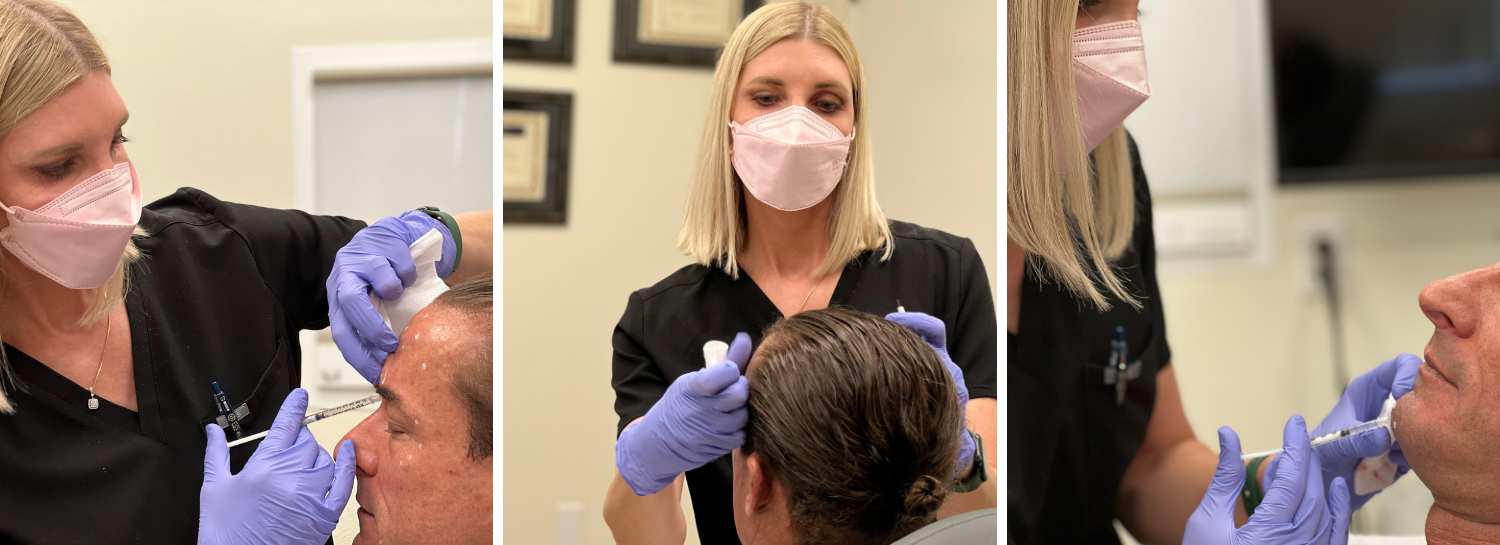 Amy Biggs, PA-C Giving Botox Treatment to Male Patient