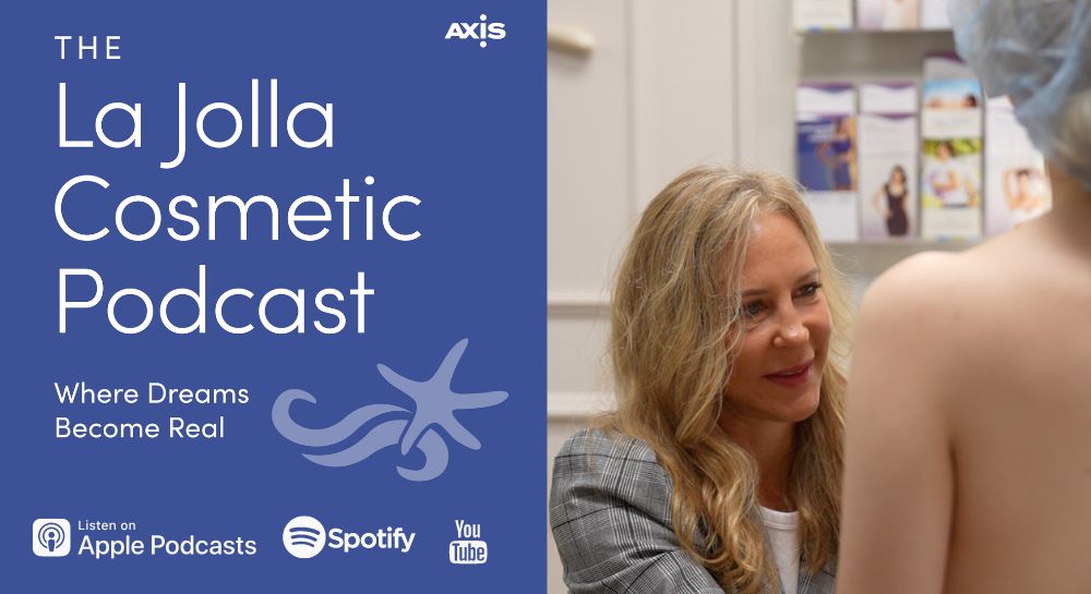 [The La Jolla Cosmetic Podcast | Where Dreams Become Real] Board-certified plastic surgeon Dr. Diana Breister Ghosh marking a patient for surgery