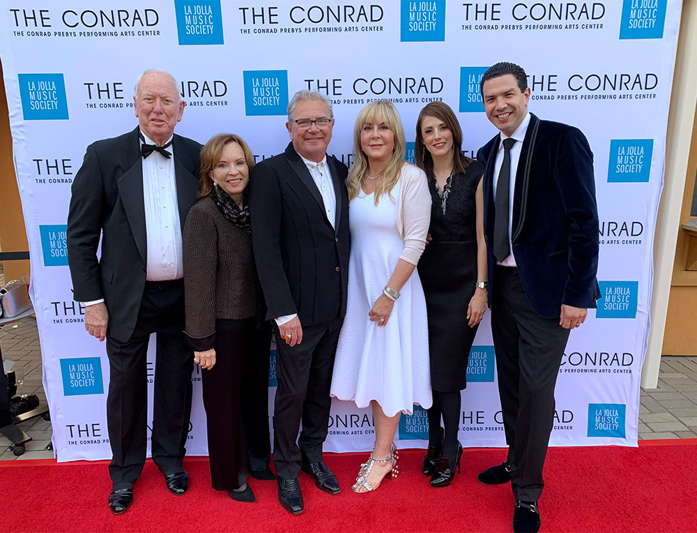 The LJCSC staff walks the red carpet at a La Jolla Music Society event
