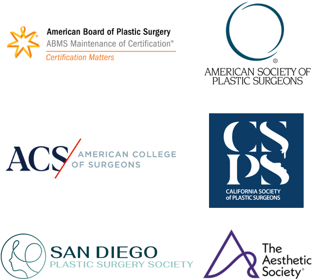 Dr. John Smoot credentials: American Board of Plastic Surgery (ABPS); American Society of Plastic Surgeons; American College of Surgeons (ACS); California Society of Plastic Surgeons (CSPS); San Diego Plastic Surgery Society; The Aesthetic Society